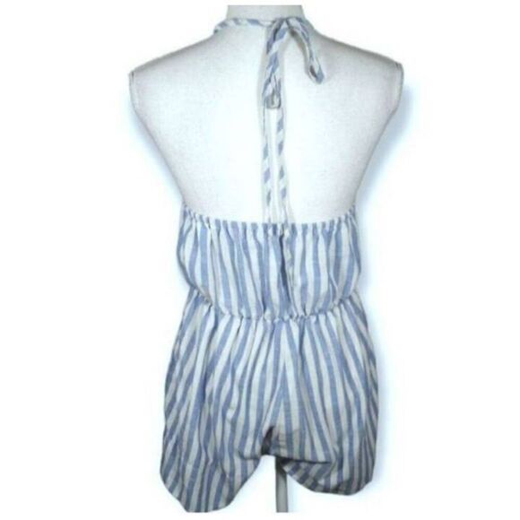 ZAFUL WHITE & BLUE STRIPE HALTER ROMPER SZ.XL EUC. - Picture 5 of 10